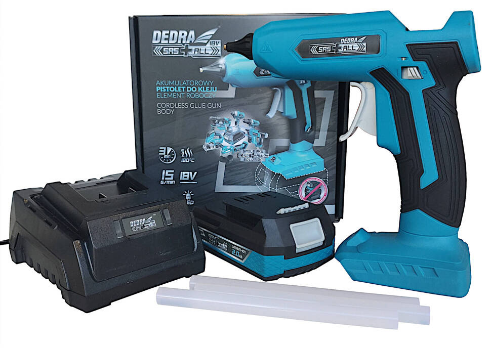 Dedra DED7052 Pistolet do kleju aku SAS+ zestaw