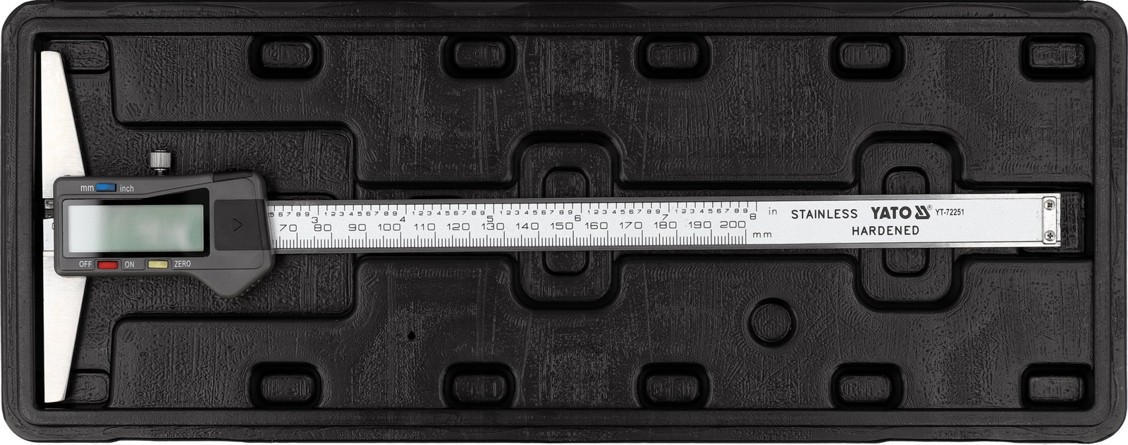 Yato YT-72251 Głębokościomierz elektroniczny cyfrowy kasetka LCD 0-200 mm
