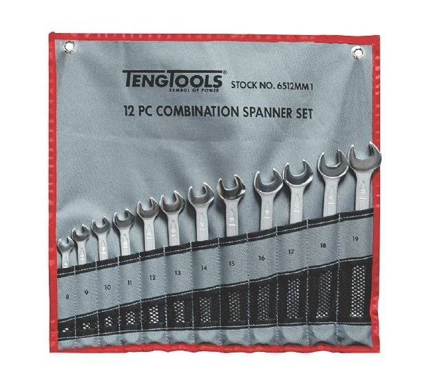 Teng Tools Zestaw kluczy płasko-oczkowych 12 szt