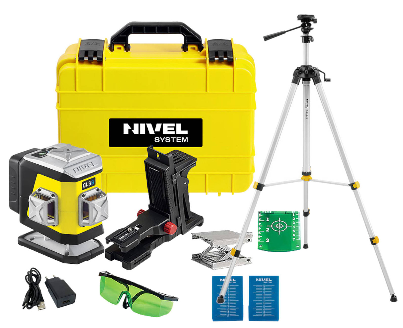 Nivel System CL3B Laser krzyżowy niebieski+ statyw