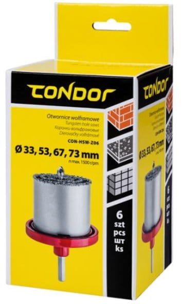 Condor CON-HSW-3006 Otwornice wolframowe 33-73mm