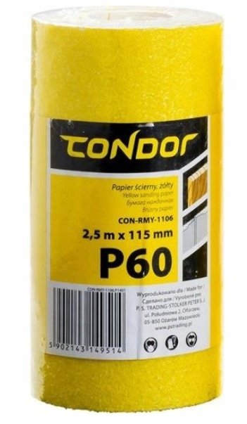 Condor CON-RMY-1106 Papier ścierny 2,5m 115mm P60