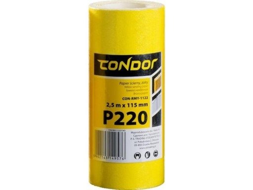 Condor CON-RMY-1122 Papier ścierny 2,5m 115mm P220