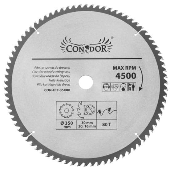 Condor CON-TCT-3508 Tarcza do drewna 350mm 80T 