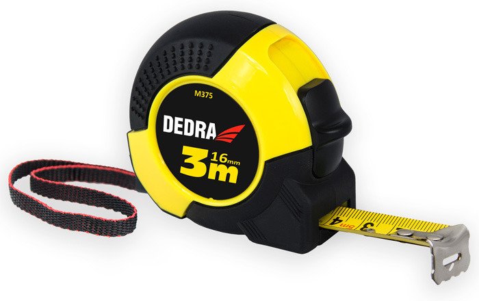 DEDRA M376 Miarka taśma nylon 3m 16mm AUTOBLOKADA