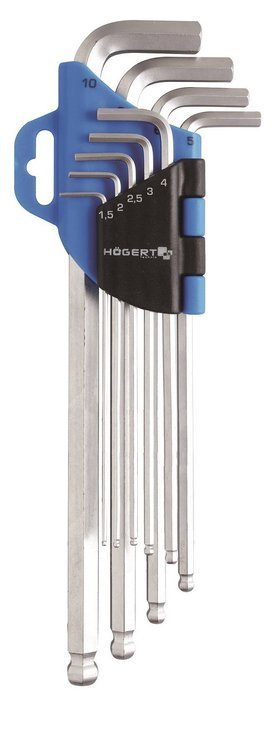 Hogert HT1W808 Klucze sześciokątne długie 9 el