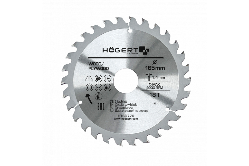 Hogert HT6D776 Tarcza pilarska widiowa 165x18Tx30 