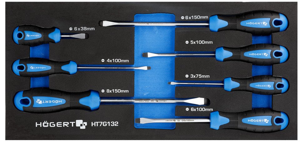 Hogert HT7G132 Zest wkrętaków płaskich 7 szt wkład
