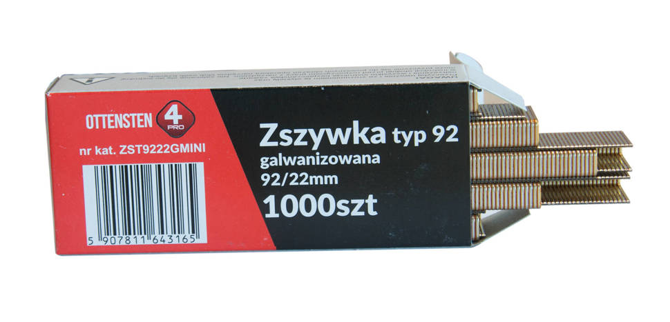 Ottensten Zszywka typ 92 galwanizowana 22mm 1000el