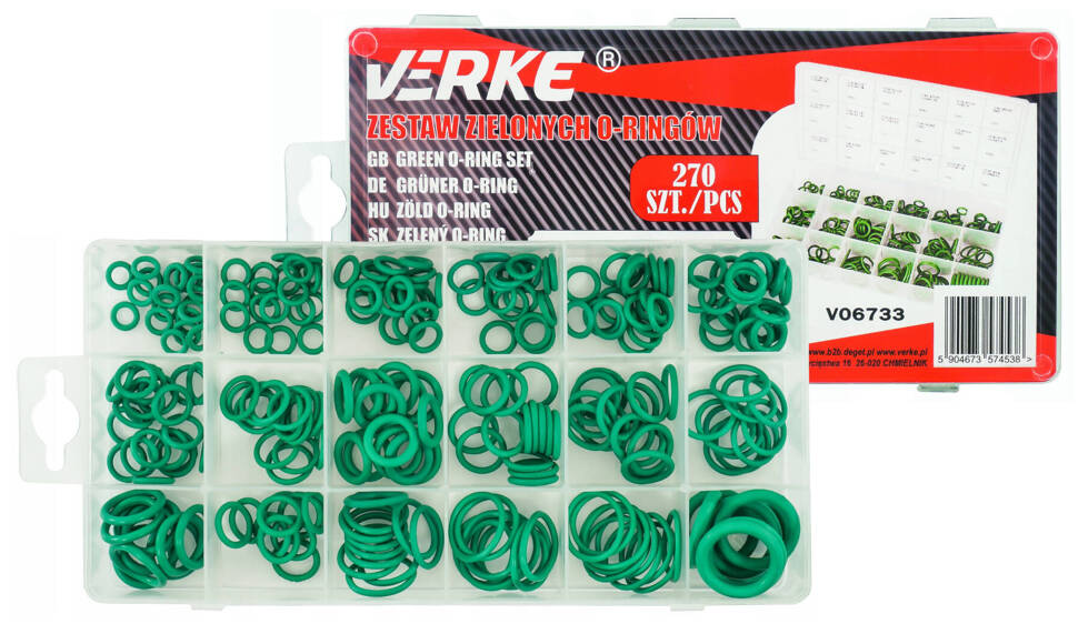 Verke V06733 O-ringi zielone 270 szt.