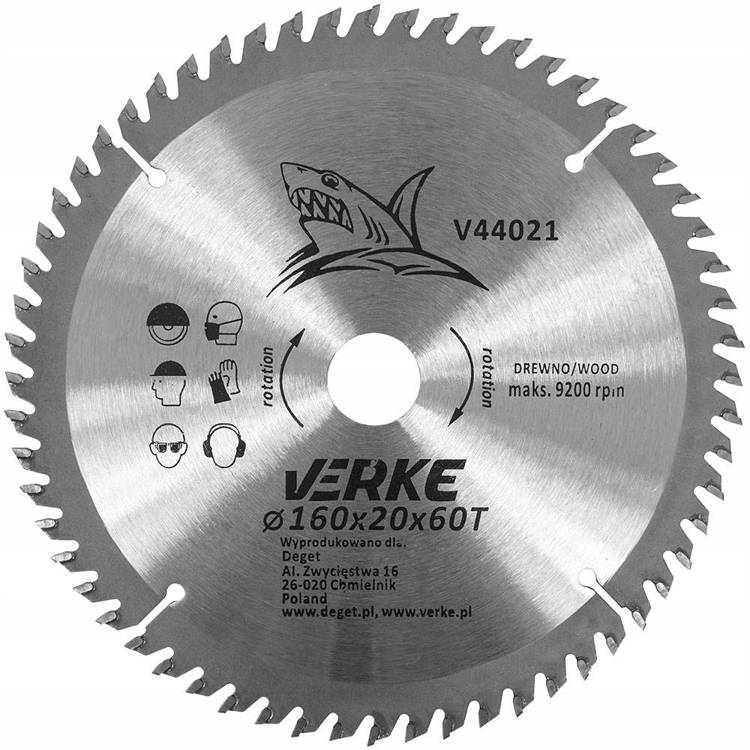 Verke V44021 Tarcza widiowa 160 mm 60T 20mm