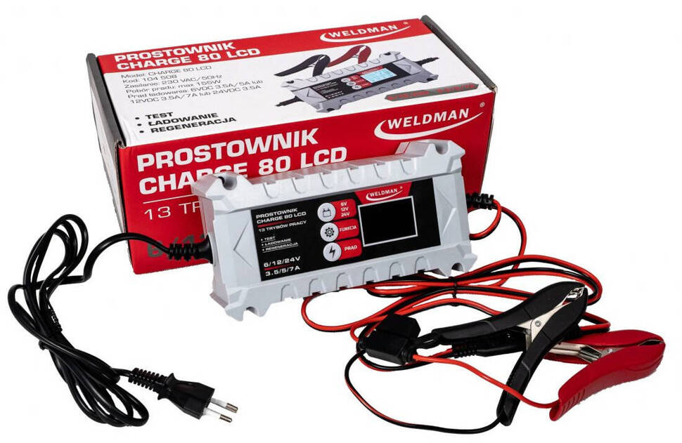 Weldman 104508 Inteligentny prostownik 80 LCD