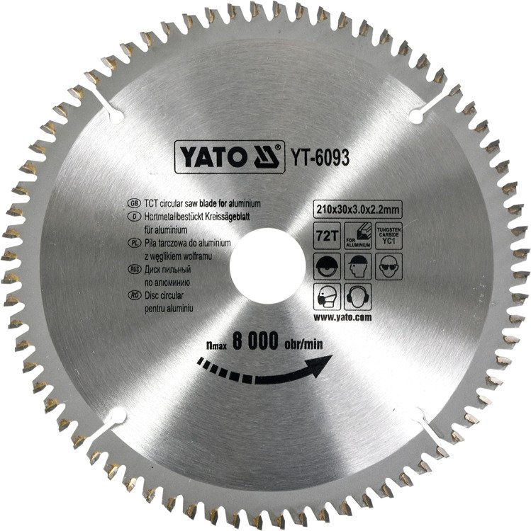 YATO YT-6093 PIŁA TARCZOWA DO ALUMIN 210X30MM Z 72