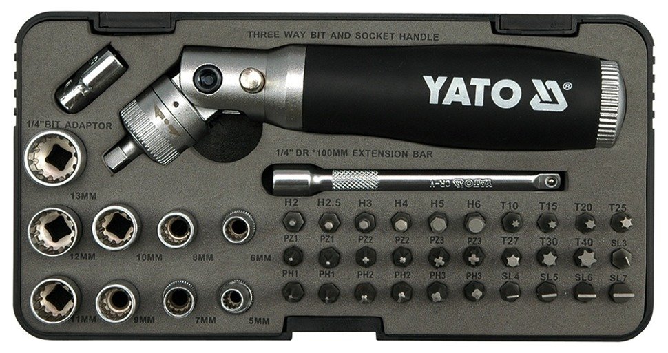 Yato YT-2806 Wkrętak z grzechotką i bitami 42szt