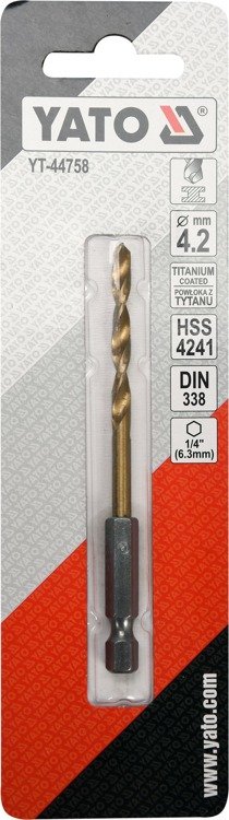 Yato YT-44758 Wiertło do metalu HSS-TIN 4,2mm HEX