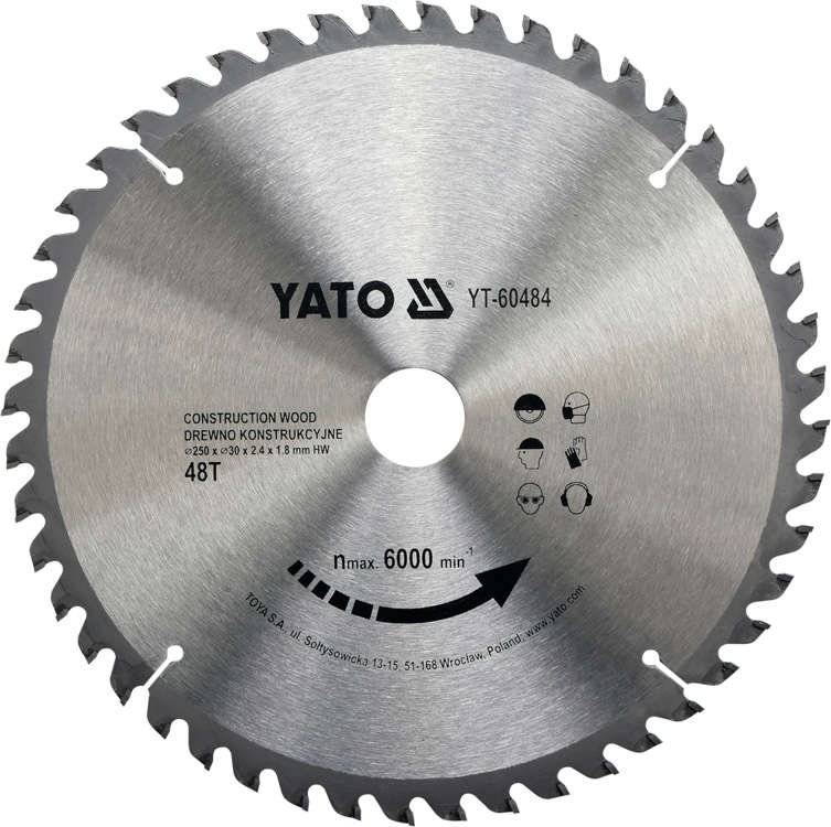 Yato YT-60484 Tarcza widiowa do drewna 250 mm 48 T