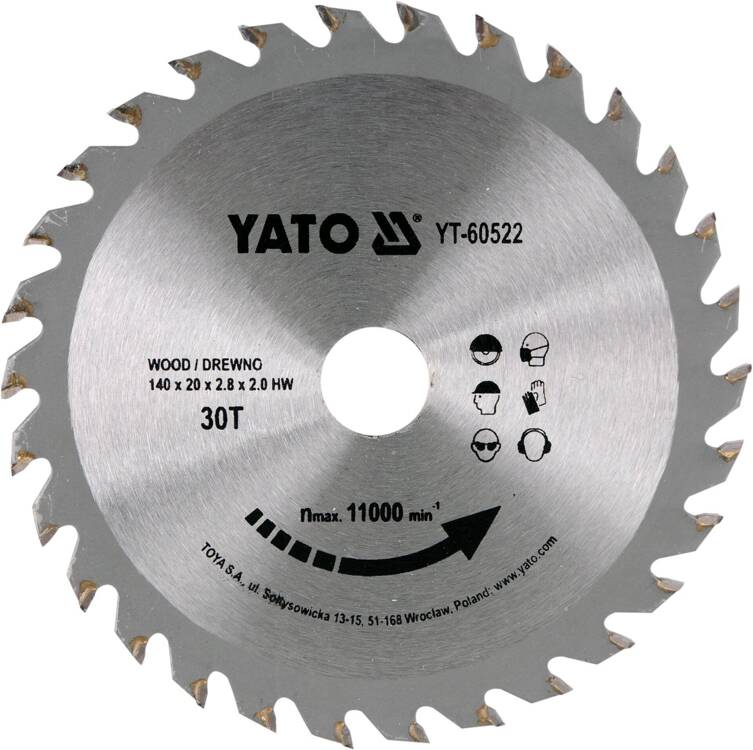 Yato YT-60522 Tarcza widiowa do drewna 140x30Tx20