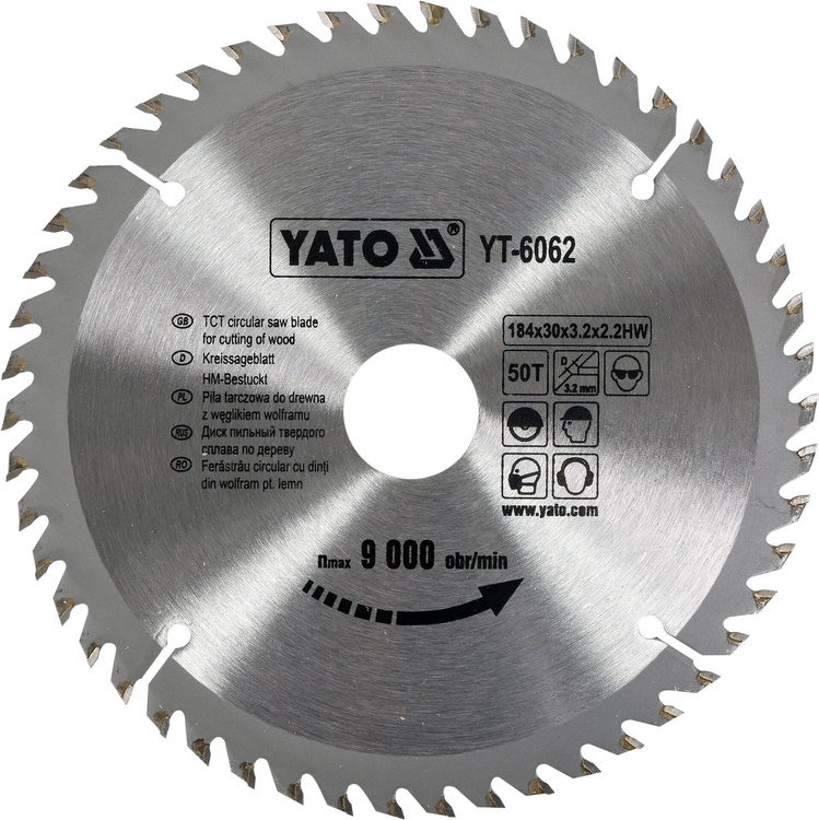 Yato YT-6062 Tarcza widiowa do drewna 184x50Tx30