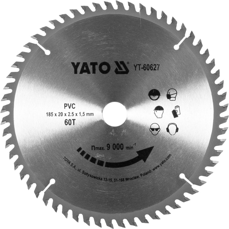 Yato YT-60627 Tarcza widiowa do drewna 185/60T 20