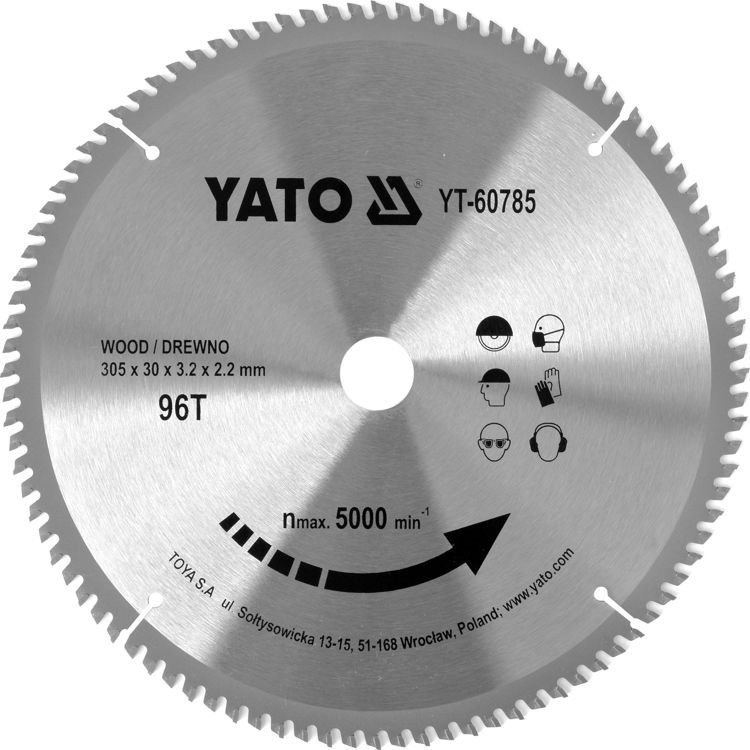 Yato YT-60785 Tarcza widiowa do drewna 305 mm 96 T