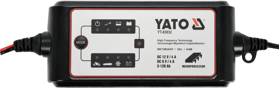  Yato YT-83032  Prostownik elektroniczny 6-12V/4A
