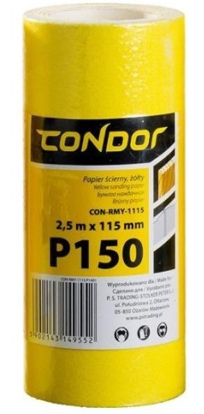 Condor CON-RMY-1115 Papier ścierny 2,5m 115mm P150