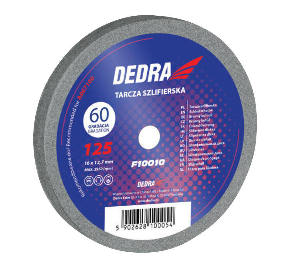 Dedra F10010 Tarcza szlifierska 125x16x12.7mm gr60