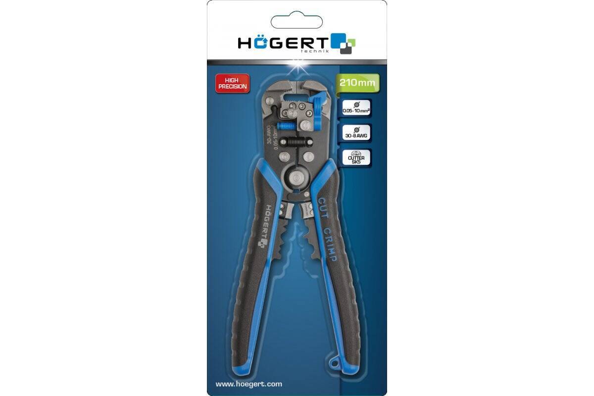 Hogert HT1P182 Szczypce do ściągania izolacji 21cm