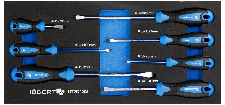 Hogert HT7G132 Zest wkrętaków płaskich 7 szt wkład