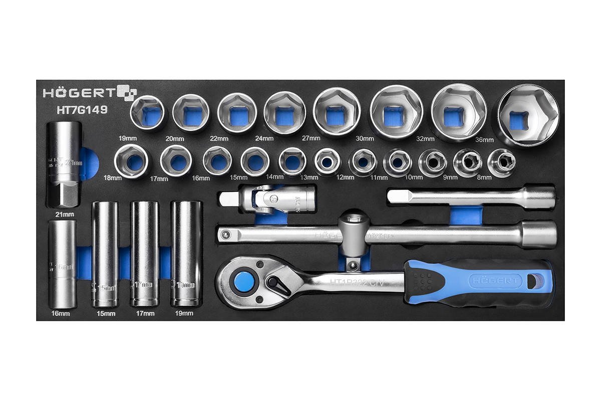 Hogert HT7G149 Zestaw narzędzi z grzech 1/2 28 szt