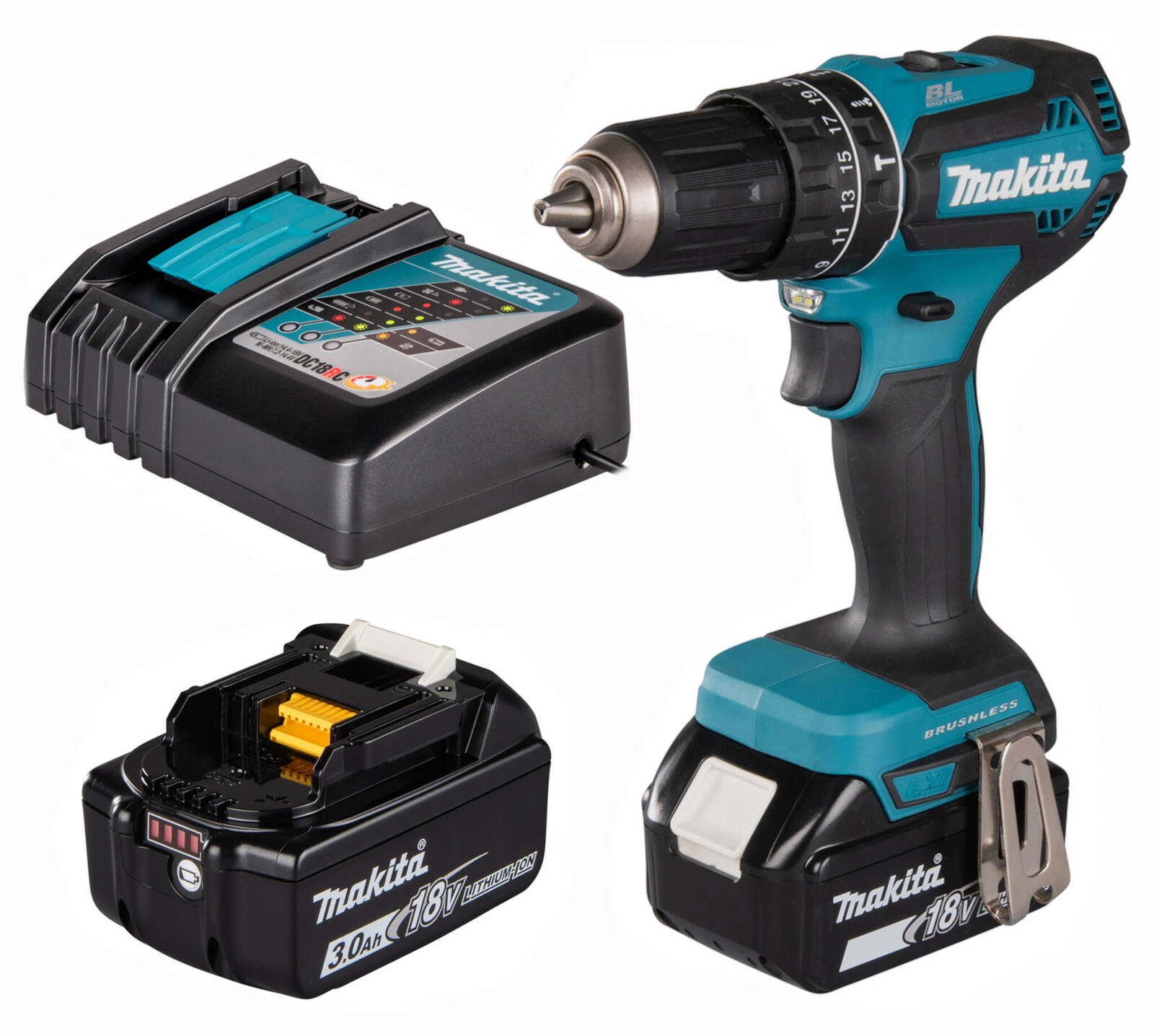 Makita DHP485RFJ Wiertarko-wkrętarka 2 x 3 Ah 18V