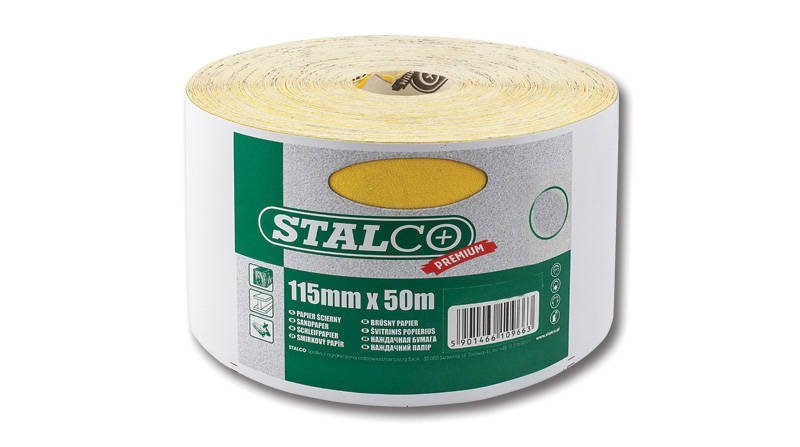 Stalco S-36316 Papier ścierny rolka 115mmx50m G80