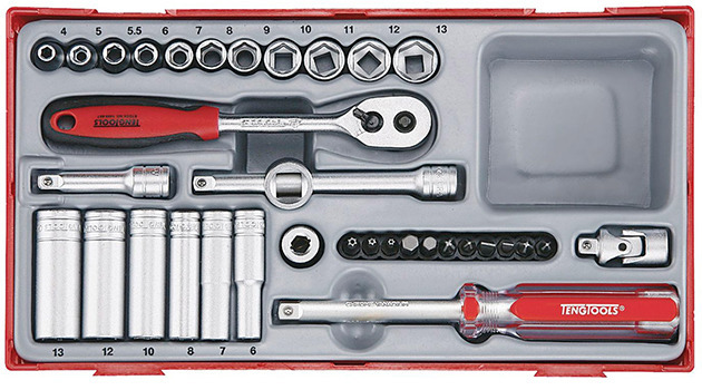 TENG TOOLS TT143 ZESTAW KLUCZE NASADOWE Kpl. 35szt