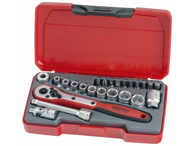 Teng Tools Zestaw kluczy nasadowych 1/4'' 24 el