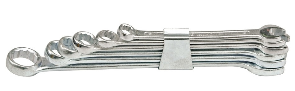 VOREL 51590 KLUCZE PŁASKO-OCZKOWE 6-19MM 8SZT CLIP