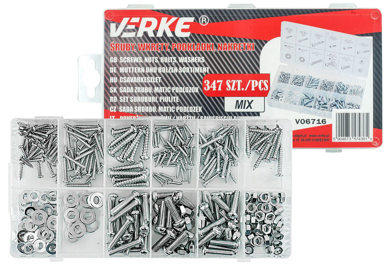 Verke V06716 Śruby, wkręty, podkładki, nakrętki 
