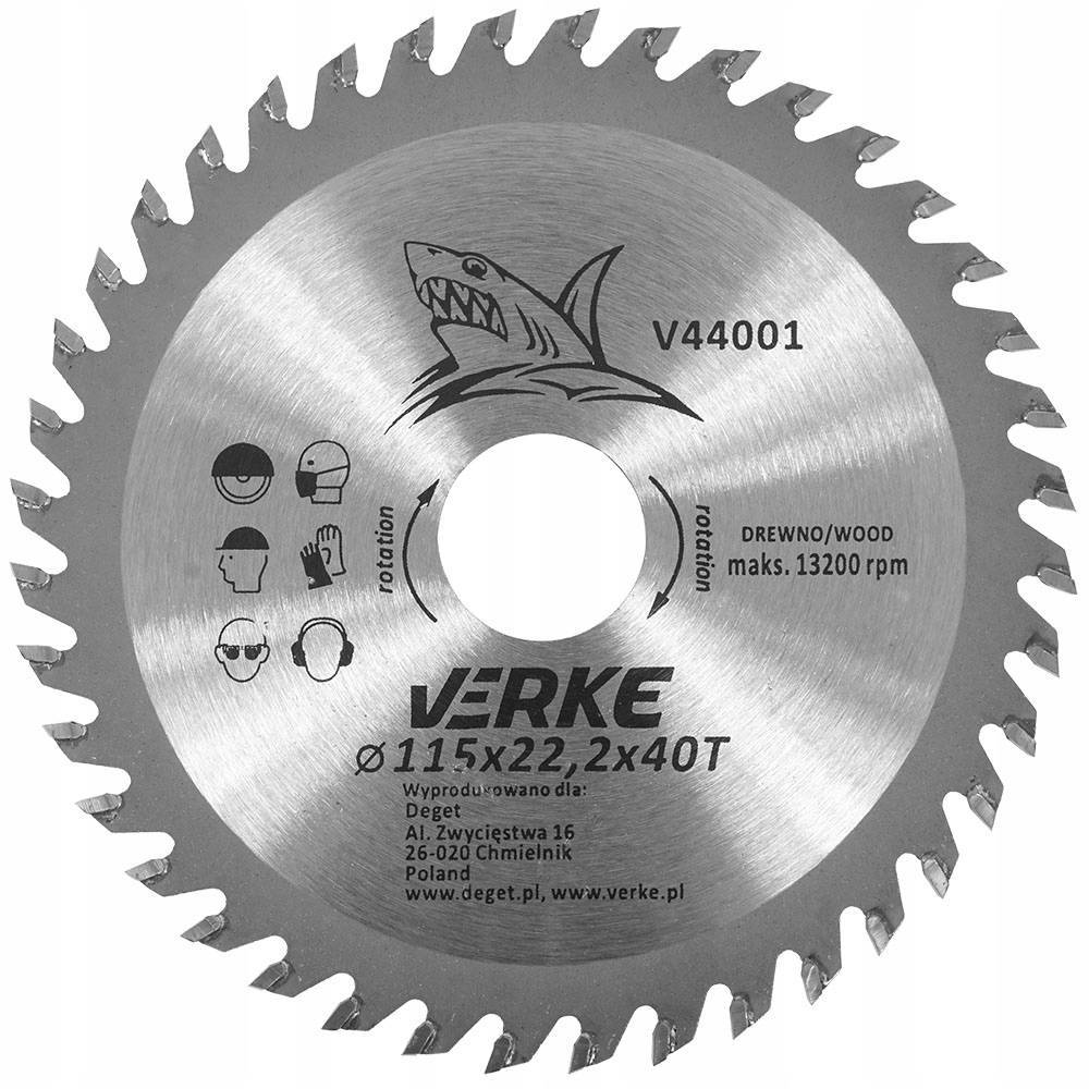 Verke V44001 Tarcza widiowa 115 mm 40T 22.2mm