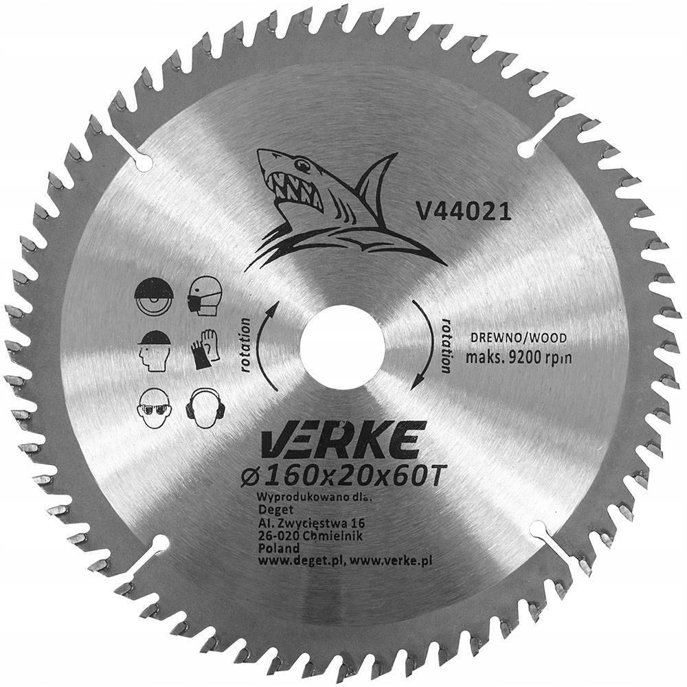 Verke V44021 Tarcza widiowa 160 mm 60T 20mm