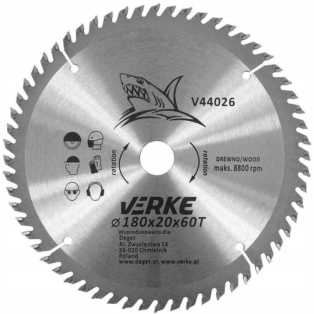 Verke V44026 Tarcza widiowa 180 mm 60T 20mm