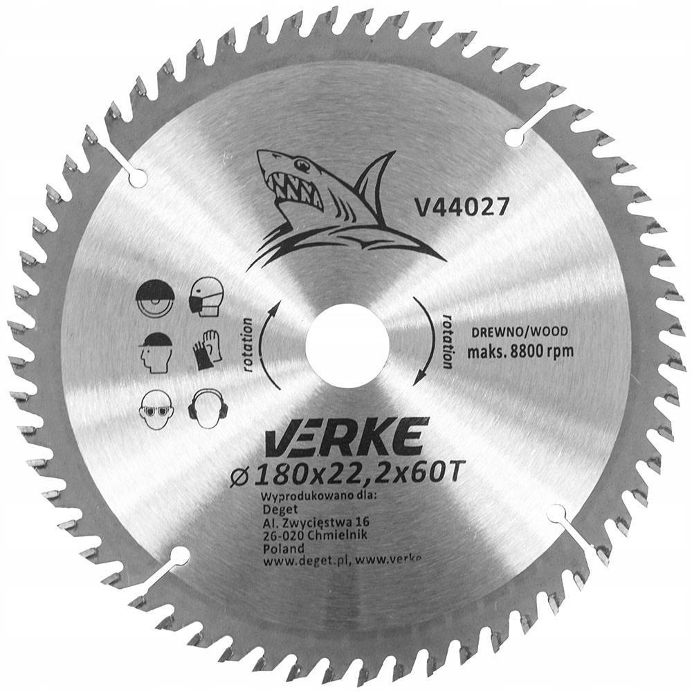 Verke V44027 Tarcza widiowa 180 mm 60T 22,2mm