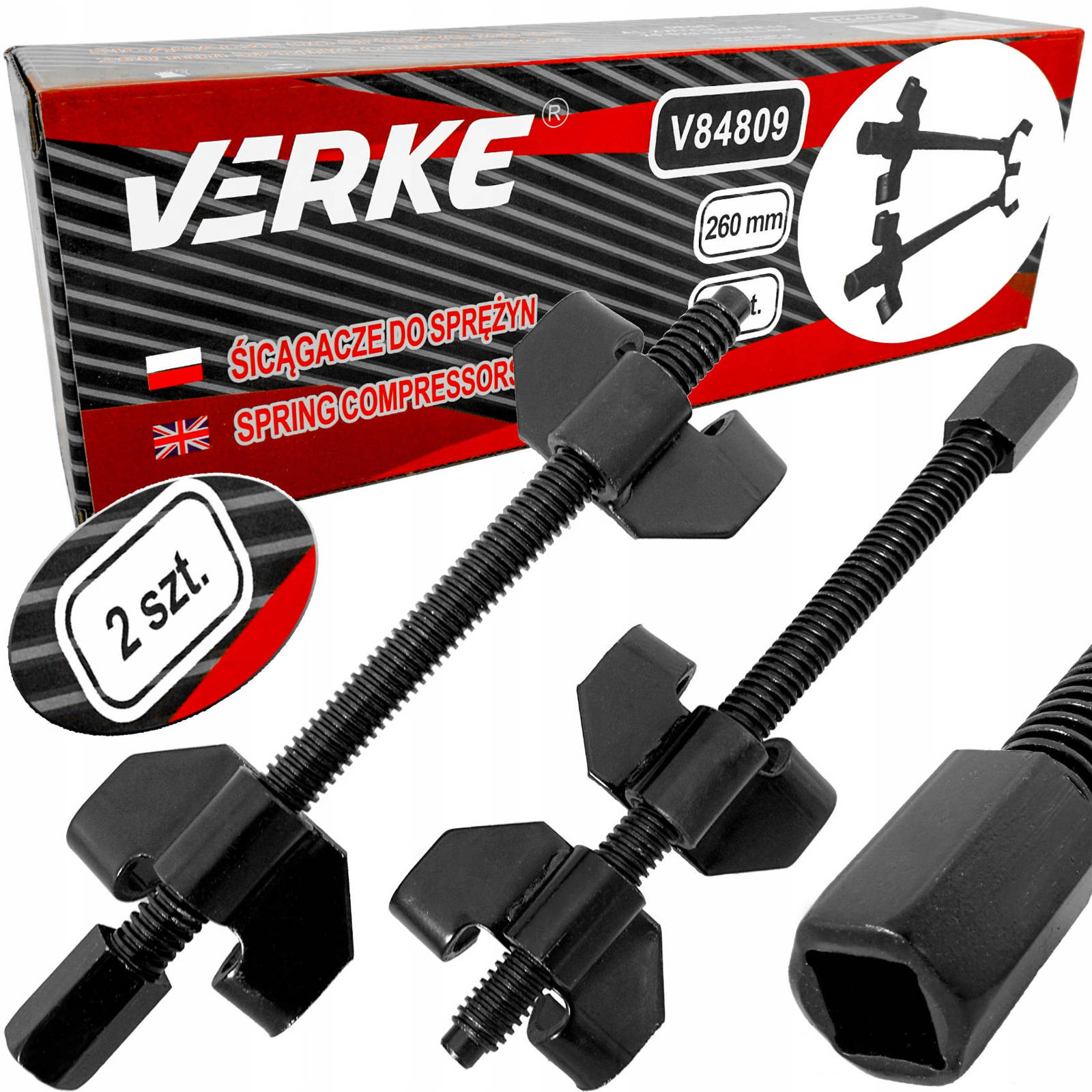 Verke V84809 Ściągacz do sprężyn McPerson 260mm