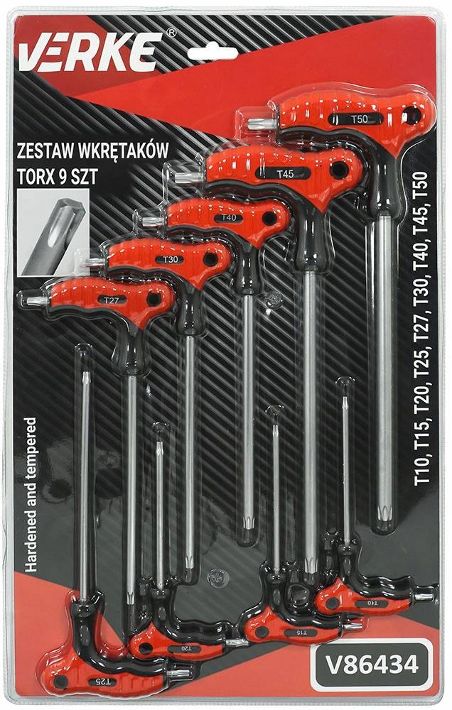 Verke V86434 Zestaw wkrętaków z uchwytem T TORX 