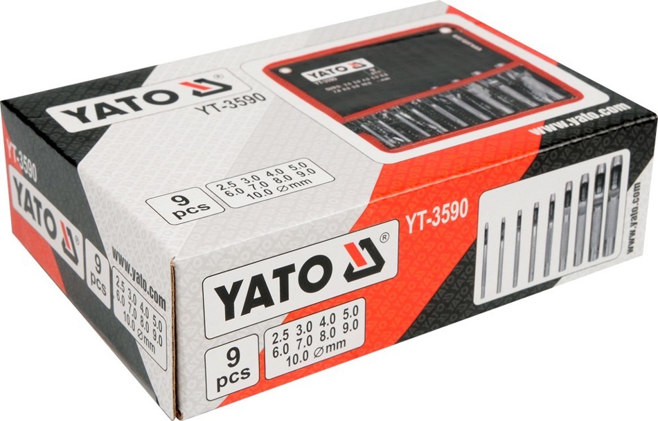 YATO YT-3590 PRZEBIJAKI DO SKÓRY, KPL. 9 SZT