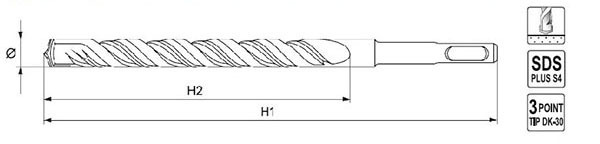 YATO YT-4179 WIERTŁO DO BETONU 14X260MM SDS+