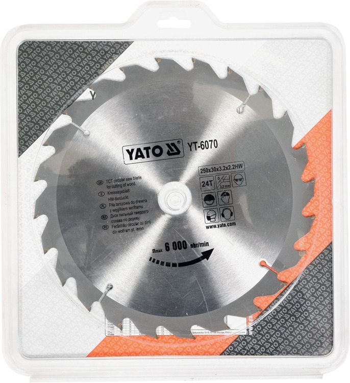 YATO YT-6070 PIŁA TARCZOWA 250X30MM Z 24