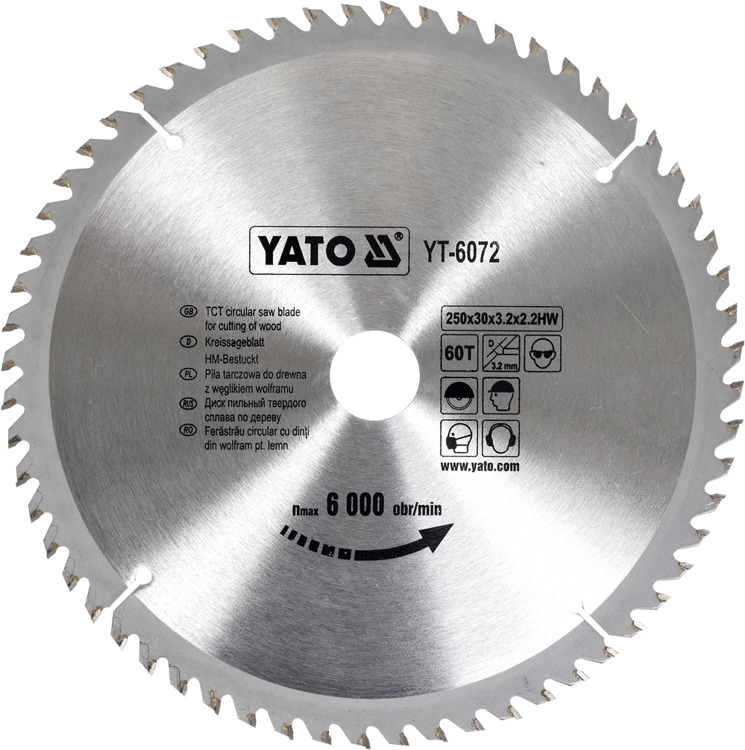 YATO YT-6072 PIŁA TARCZOWA 250X30MM Z 60