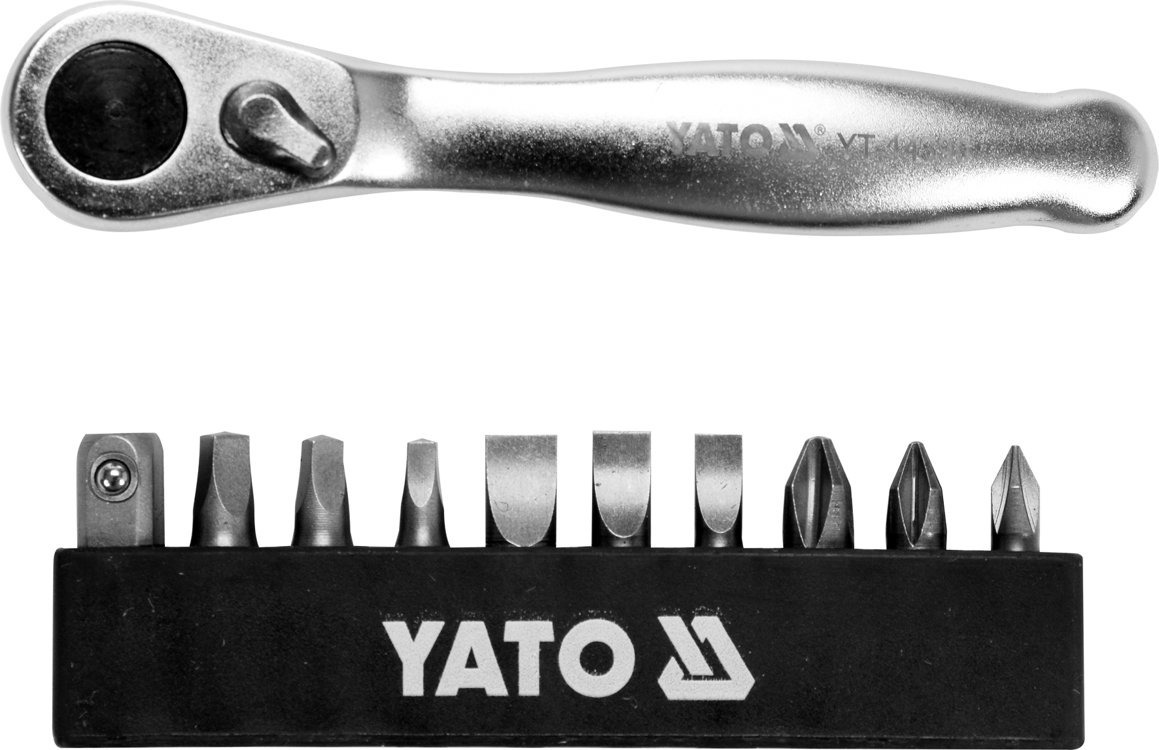 Yato YT-14390 Zestaw bitów z grzechotką 1/4'' 11el