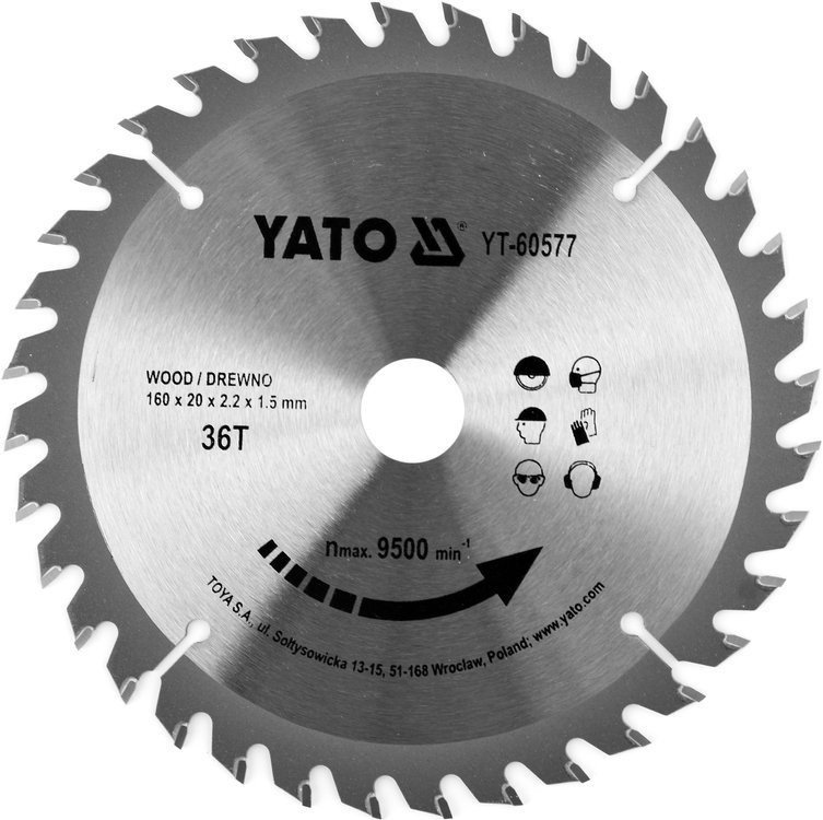 Yato YT-60577 Tarcza widiowa do drewna 160 mm 36 T