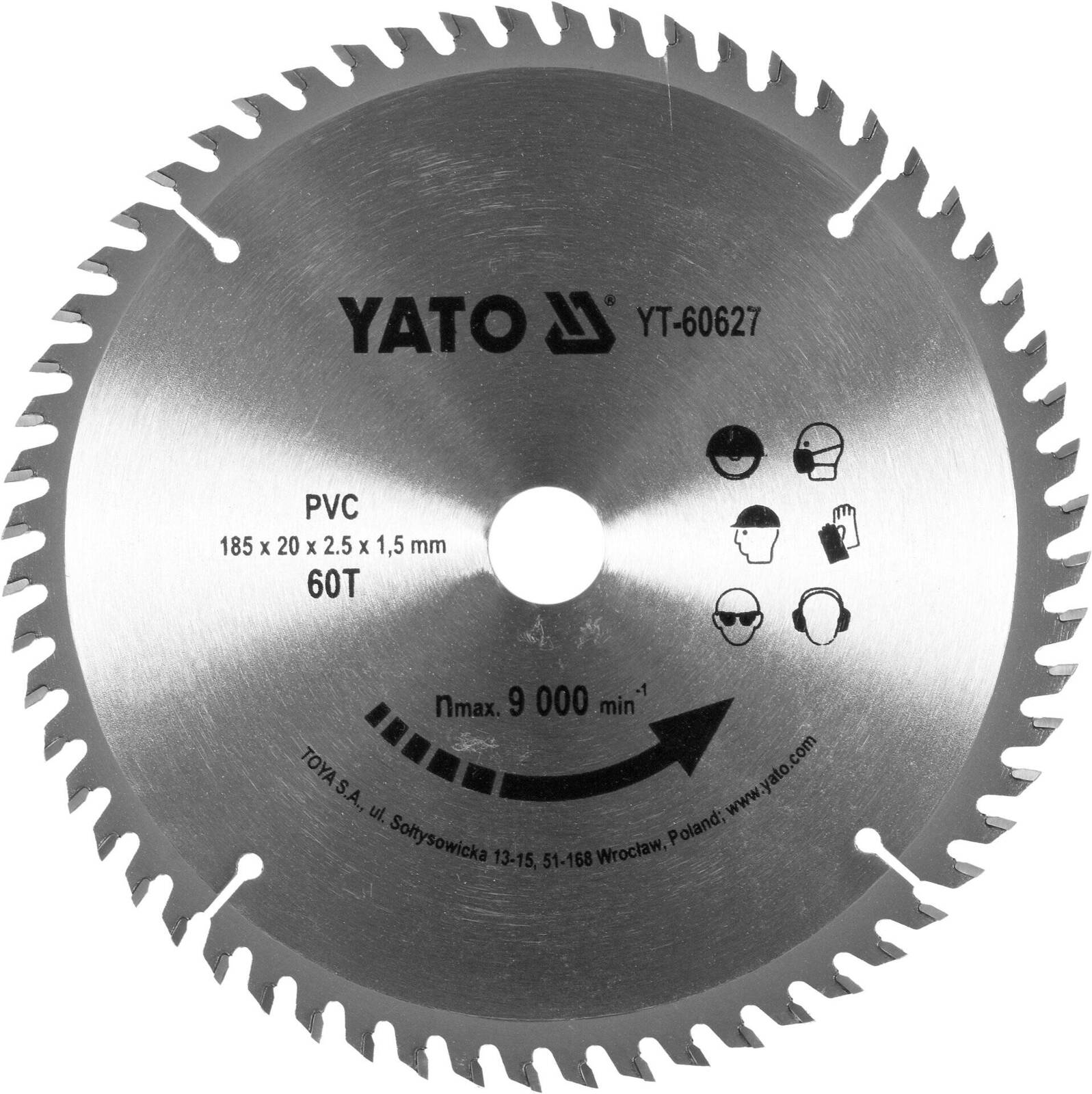 Yato YT-60627 Tarcza widiowa do drewna 185/60T 20