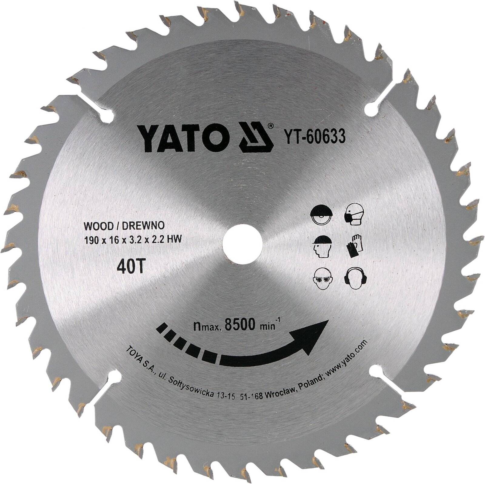 Yato YT-60633 Tarcza widiowa 190x40Tx16mm